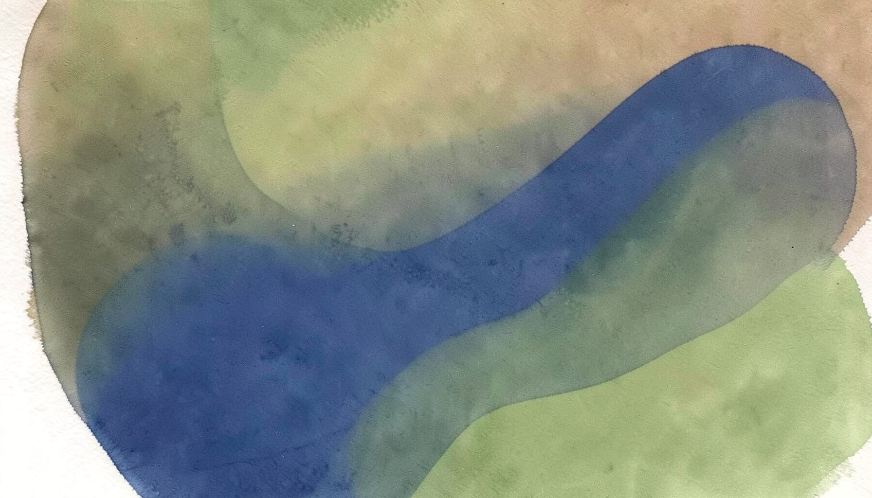 Warm earthy tones and soft natural greens in an abstract organic composition suggesting handmade texture